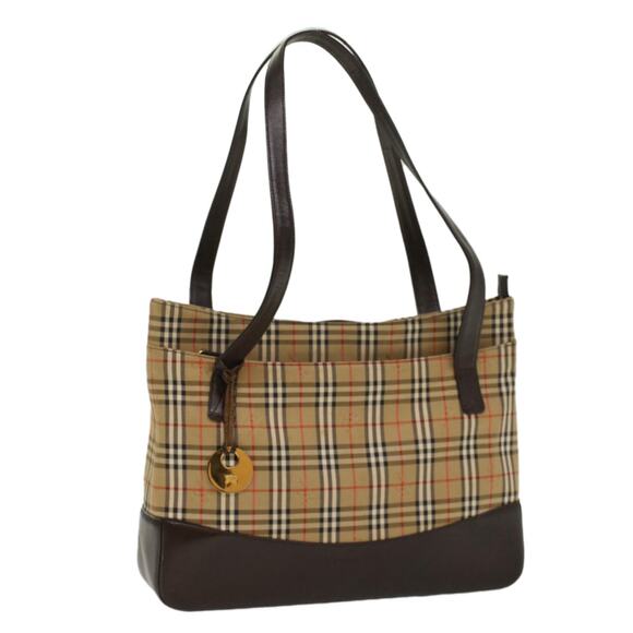 Burberry Nova Check Shoulder Bag Canvas Beige Brown - Picture 1 of 16